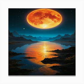 Full Moon Over Water 1 Canvas Print