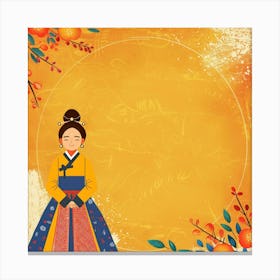 Chuseok Themed Banner Texture With Hanbok Design 1718401099 3 Canvas Print