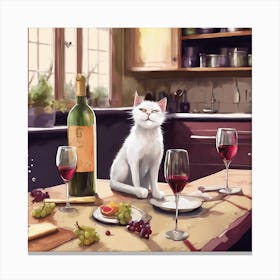 Cat In The Kitchen 1 Canvas Print