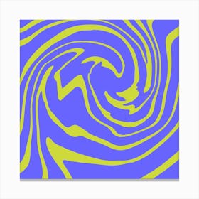 Abstract Psychedelic Swirl Blue Green Canvas Print