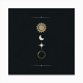 Sun, Moon And Stars Canvas Print