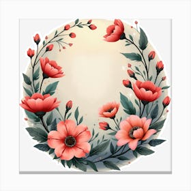 Floral Wreath 5 Canvas Print