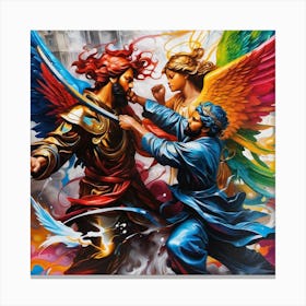 Angels Fighting 1 Canvas Print