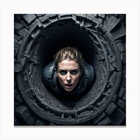 Woman In A Tunnel Canvas Print