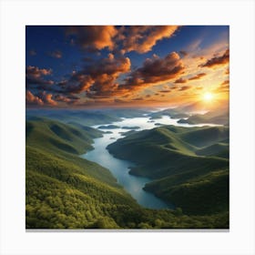 Sunrise Over The Blue Ridge Mountains Canvas Print