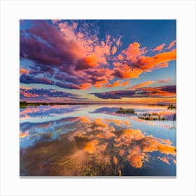 Sunset Reflected In Water 3 Canvas Print