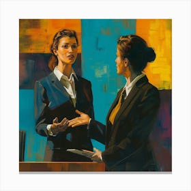 Two Women Talking Canvas Print