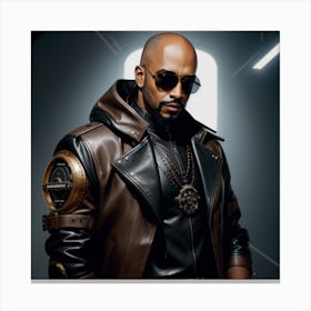 Man In A Leather Jacket Canvas Print