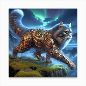 Feline Cat Creative Artwork Illustration 105 Canvas Print