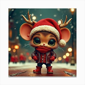 Santa Mouse 3 Canvas Print