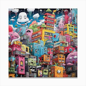 City Of Monsters Canvas Print