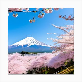Cherry Blossoms In Fuji 1 Canvas Print
