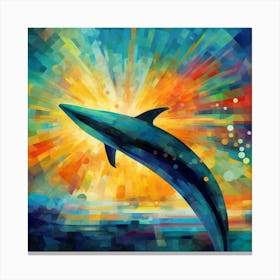 Dolphin In The Ocean Canvas Print