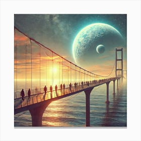 Bridge Over The Ocean.AI Canvas Print