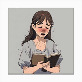 Girl Reading A Book 1 Canvas Print