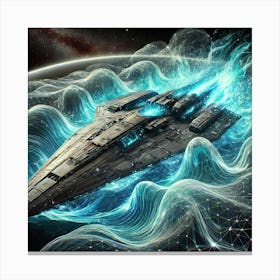 A Futuristic Spaceship With Advanced Defensive Mec Canvas Print