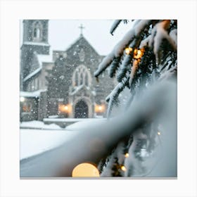 Church In The Snow Canvas Print