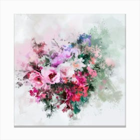 Watercolor Floral Bouquet Canvas Print