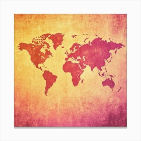 World Map Art 28 Canvas Print