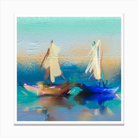 Sailboats.Printed wall painting, high-level art. 1 Canvas Print