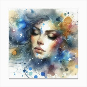 Watercolor Of A Woman 59 Canvas Print