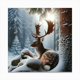 Deer In The Woods Canvas Print