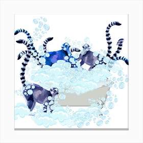 Lemurs in the bathtub! Canvas Print