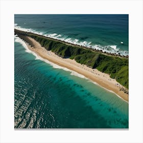 Aerial View Of A Beach 6 Canvas Print