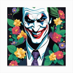 Joker Portrait Low Poly Painting (8) Canvas Print