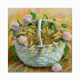 Basket Of Flowers 4 Canvas Print