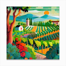 Firefly Beautiful Modern Lush Spanish Vinyard Landscape 83445 Canvas Print