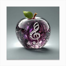 Apple With Music Note Canvas Print