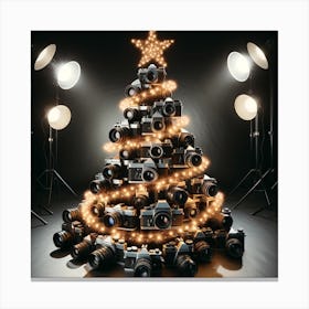 Christmas Tree With Cameras Canvas Print