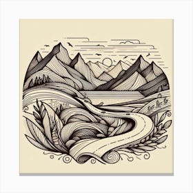 Landscape Drawing Canvas Print