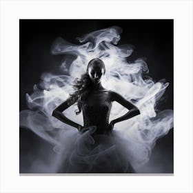 Sexy Woman In Smoke Canvas Print