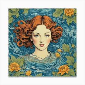 Mermaid In Water Canvas Print