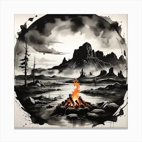 Fire In The Mountains Canvas Print