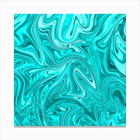 Aqua Liquid Marble Canvas Print