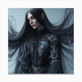 Black Haired Girl 1 Canvas Print
