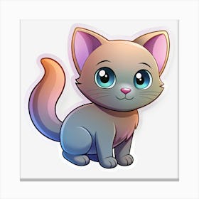 Cute Cat Sticker 12 Canvas Print