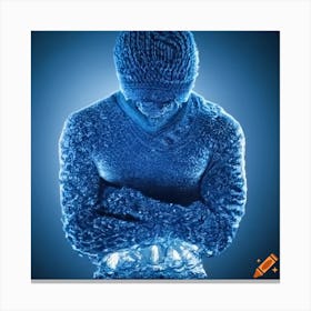Man Made Of Water With Blue Sweater Canvas Print