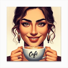 Coffee girl Canvas Print