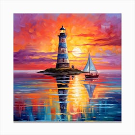 Sunset Lighthouse 3 Canvas Print