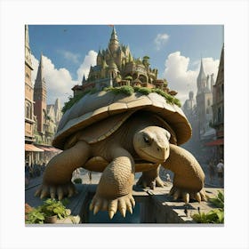 City On The Giant Turtle Canvas Print