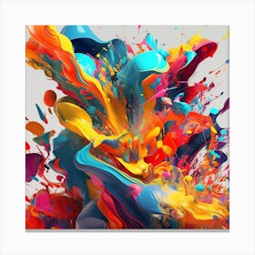 Abstract Colorful Paint Splash Canvas Print