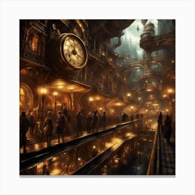 Steampunk City 1 Canvas Print