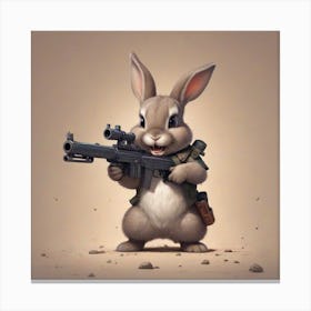 Bunny With Rifle Canvas Print