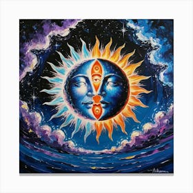 Leonardo Phoenix A Mesmerizing Depiction Of The Sun And The Mo 3 Canvas Print