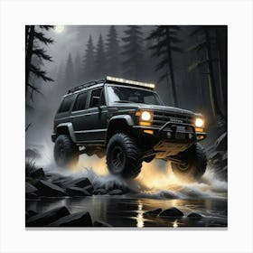 Jeep In The Woods Canvas Print