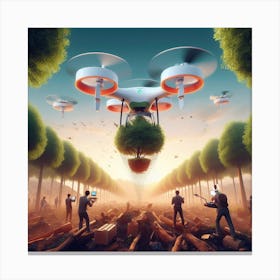 Drones In The Forest Canvas Print